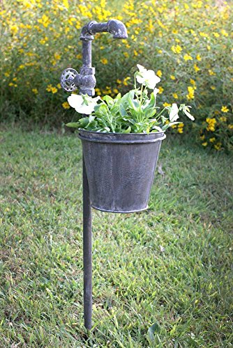 CTW Faucet Garden Stake with Planter from Colonial Tin Works