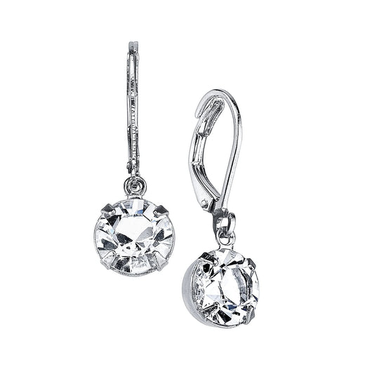 1928 Jewelry Round Genuine Swarovski Element Drop Earrings