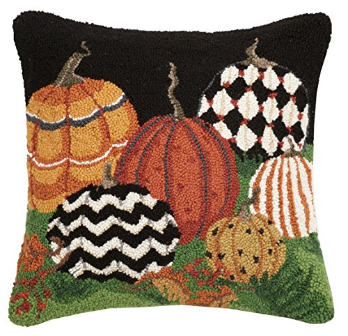 Peking Handicraft Mistletoe & Co. Painted Pumpkins Hook Sally Eckman Roberts, 18x18 Throw Pillow