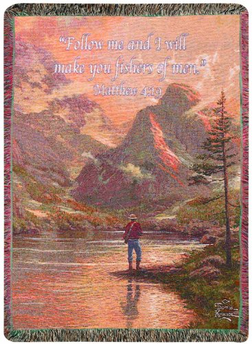 Manual Thomas Kinkade Collection Tapestry Throw, Almost Heaven with Verse, 50 X 60-Inch