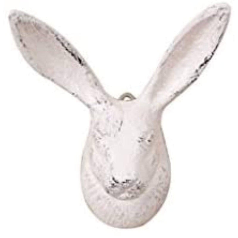 Whitewashed Cast Iron Decorative Rabbit Hook 5" - Rabbit Wall Hook - Iron Hook