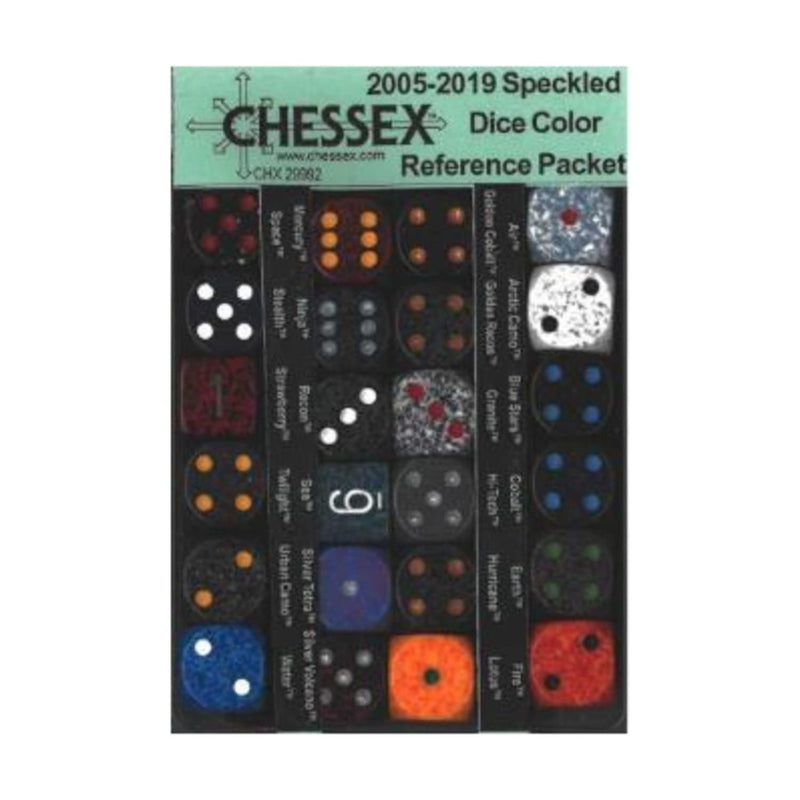 Chessex 2005-2019 Speckeled Dice Color Reference Packet (24)