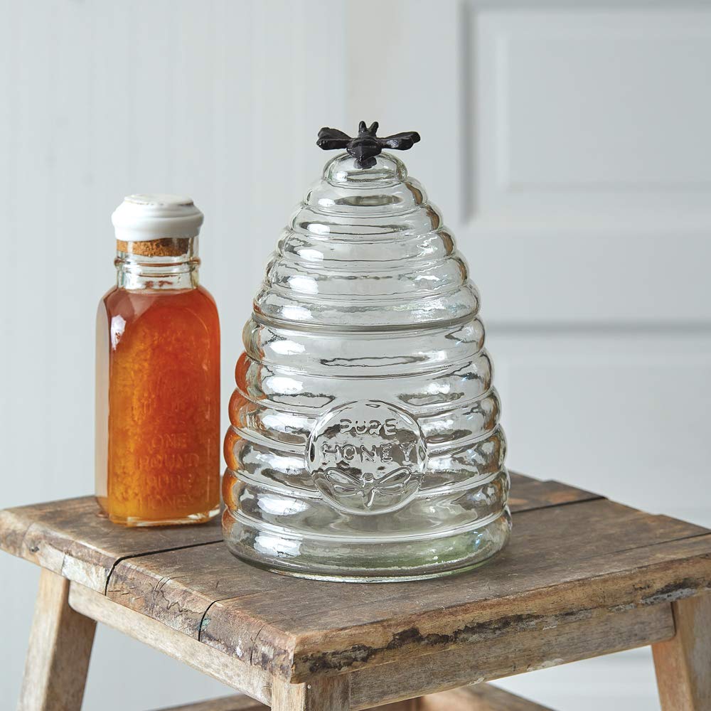 CTW Home Collection 370503 Honey Hive Canister, 6-inch Diameter, Glass, Medium