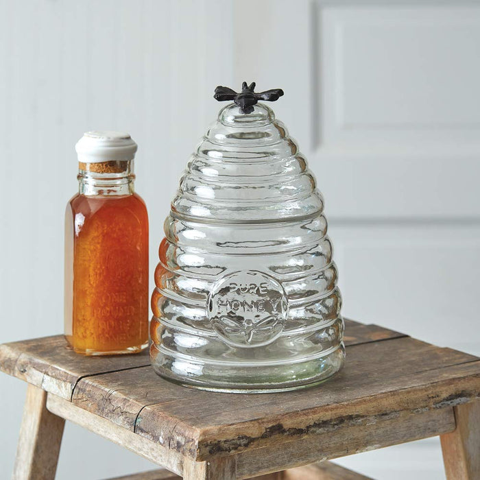 CTW Home Collection 370503 Honey Hive Canister, 6-inch Diameter, Glass, Medium