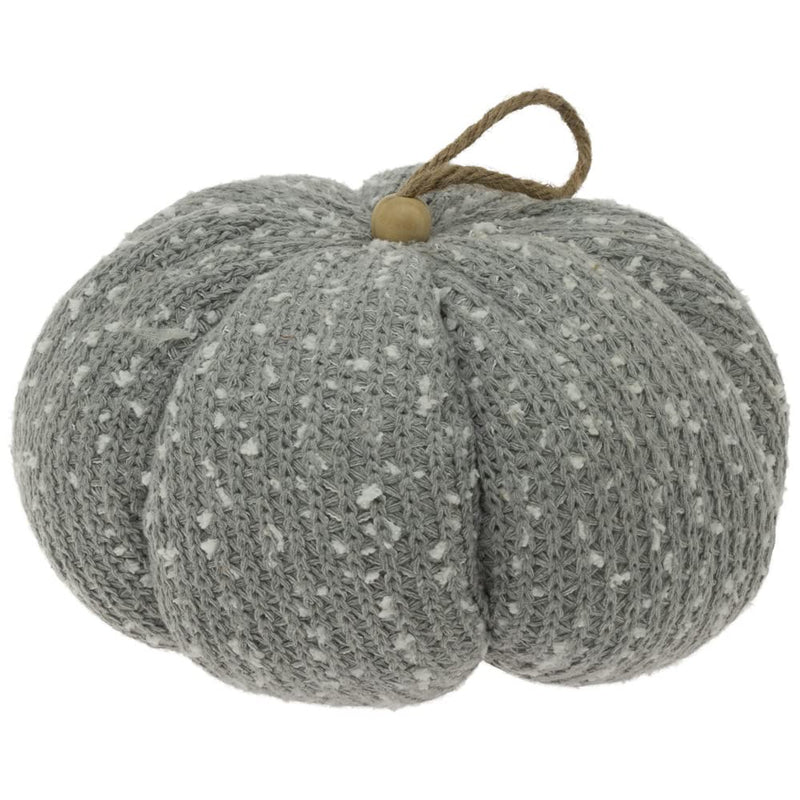 Boston International Fabric Pumpkin Fall Autumn Harvest Thanksgiving Tabletop Decorations, Medium, Grey Speckle