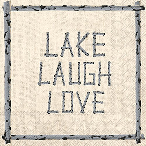 Boston International Ideal Home Range 20 Count 3-Ply Paper Cocktail Napkins, Lake Laugh Love