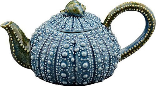 Blue Sky Ceramic Urchin Teapot, 10.5" x 6" x 5", Blue
