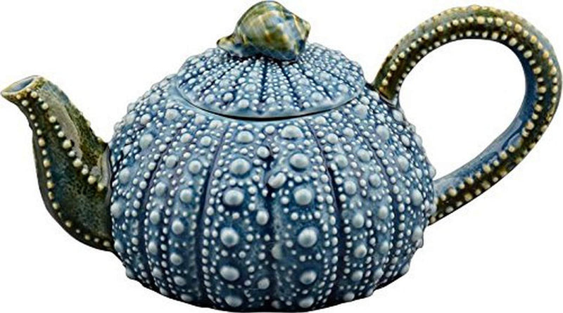 Blue Sky Ceramic Urchin Teapot, 10.5" x 6" x 5", Blue
