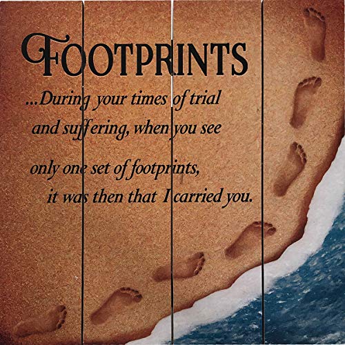 Spoontiques Footprints Wood Sign, Multicolored