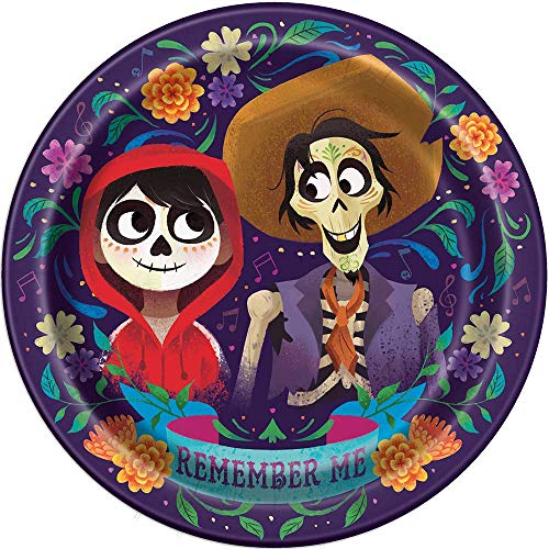 Unique Industries Unique Disney Coco Round Dinner Plates - 8 Pcs, multicolor, one size