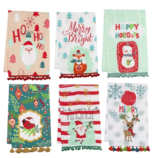 Ganz MX180561 Holiday Tea Towels (6 pcs. per Pack)