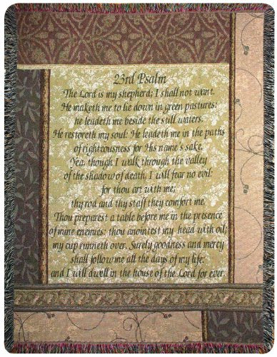Manual Inspirational Collection 50 x 60-Inch Tapestry Throw, My Shepherd 23rd Psalm,