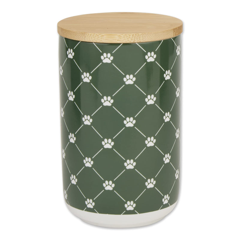 Bone Dry Ceramic Pet Collection Trellis, Treat Canister, 4x6.5, Hunter Green