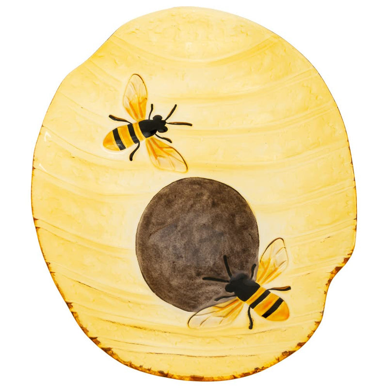 Boston International Serving Platter Everyday Glass Tableware, 12.5 x 9.5-Inches, Bee Hive