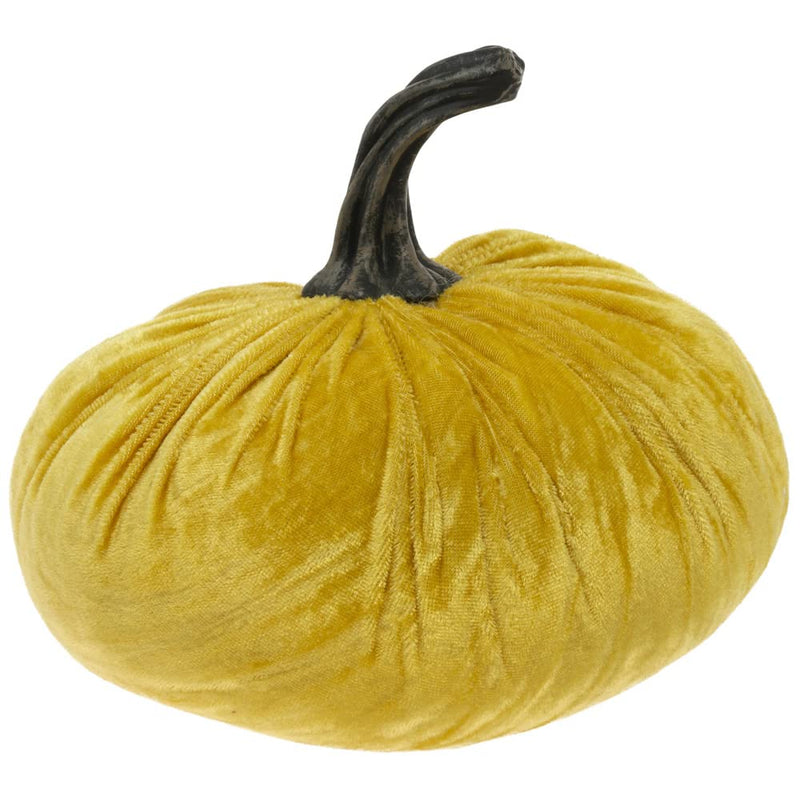 Boston International Fabric Pumpkin Fall Autumn Thanksgiving Tabletop Decorations, Large, Harvest Yellow