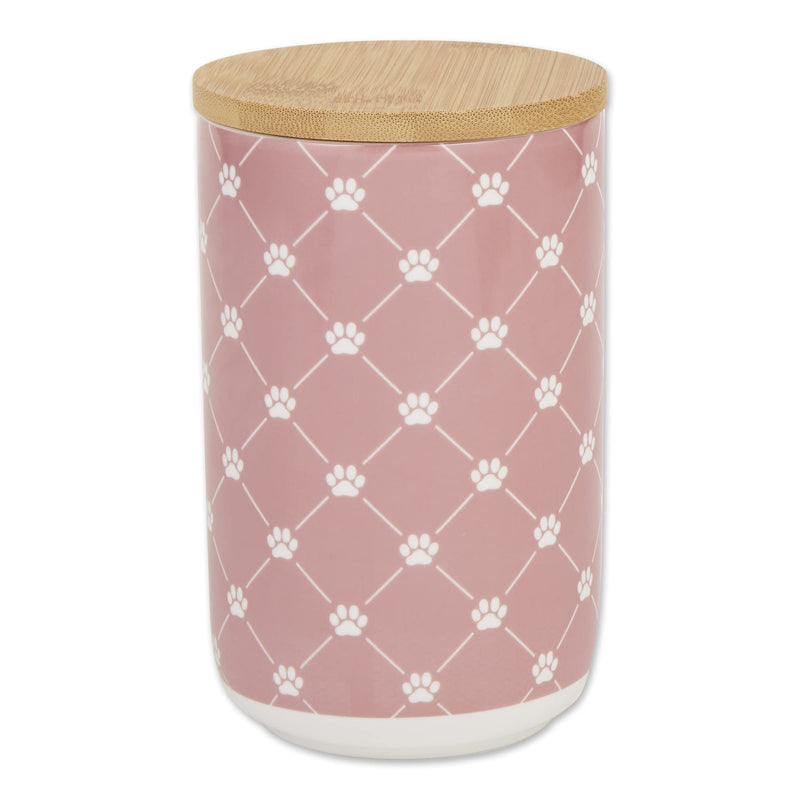 Bone Dry Ceramic Pet Collection Trellis, Treat Canister, Treat Canister, 4x6.5, Rose