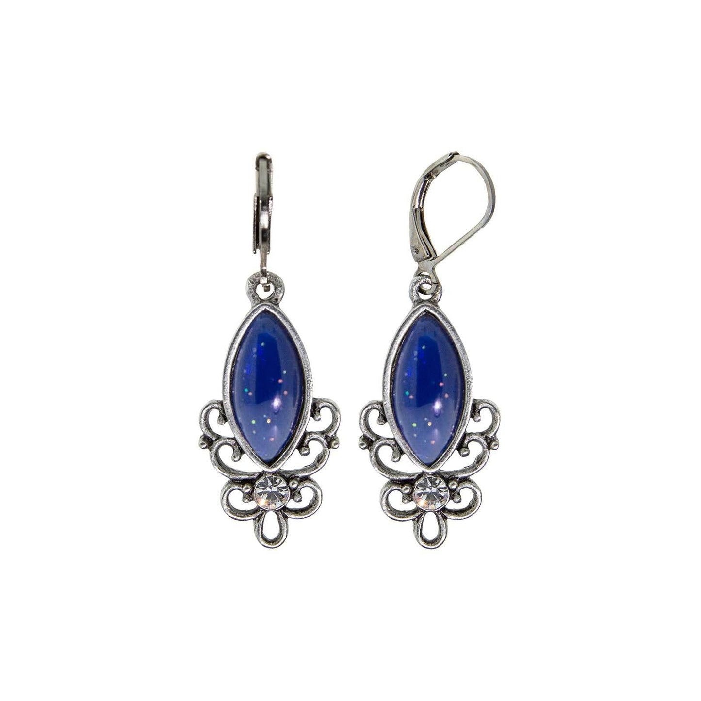 1928 Jewelry Renaissance Amethyst Moonstone Glam Crystal Filigree Drop Earrings