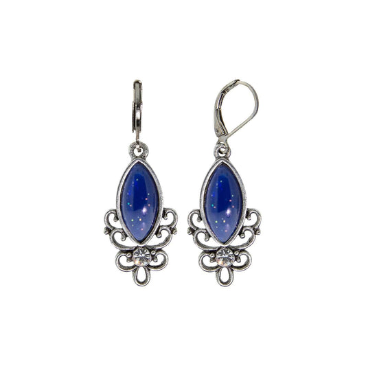 1928 Jewelry Renaissance Amethyst Moonstone Glam Crystal Filigree Drop Earrings
