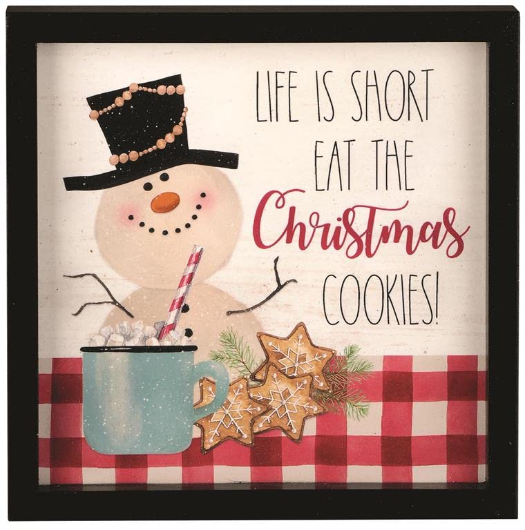 Blossom Bucket 228-30349 Christmas Cookies Framed Sign, 6-inch Square