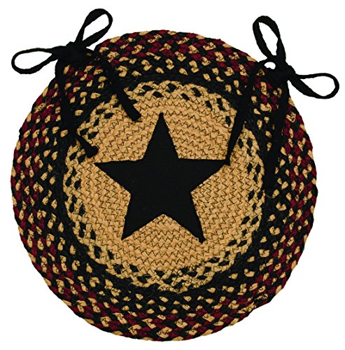 CWI Gifts BlackBerry Star Braided Chair Pad, 15 Inches, Multicolored
