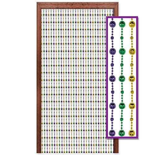 Beistle Purple Green And Gold Disco Ball Bead Curtain