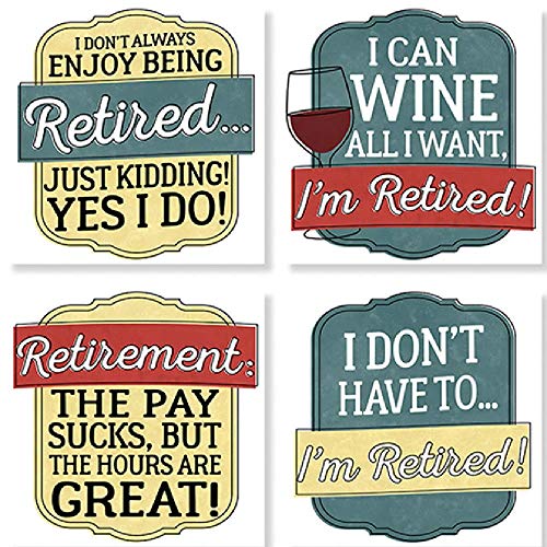 Carson Retirement Humor Square House Coaster Set