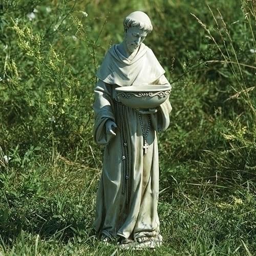 Roman 20" St. Francis Birdbath Solar Figurine