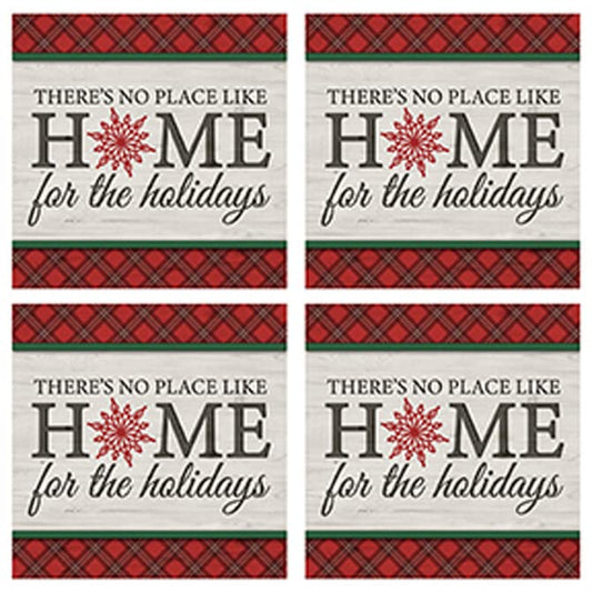 Carson Home for The Holidays House Coaster, 4-inch Square, Set of 4