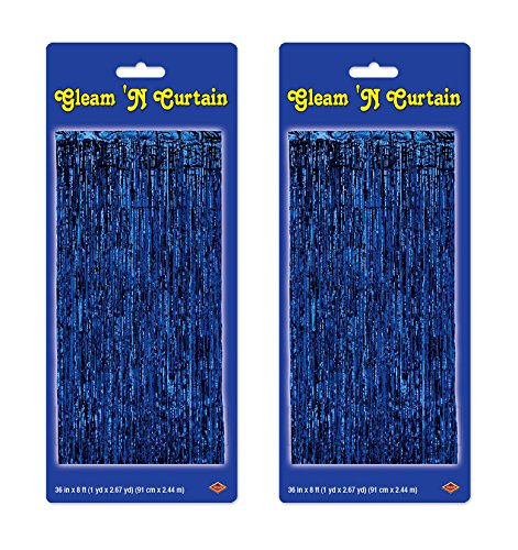Beistle Gleam 'N Curtain Party Decorations, Blue
