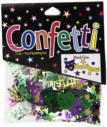 Beistle Mardi Gras Confetti, gold/green/purple (CN084)