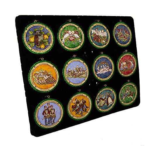 Kurt Adler 3-Inch Resin Twelve Days of Christmas Disc Ornament Set of 12