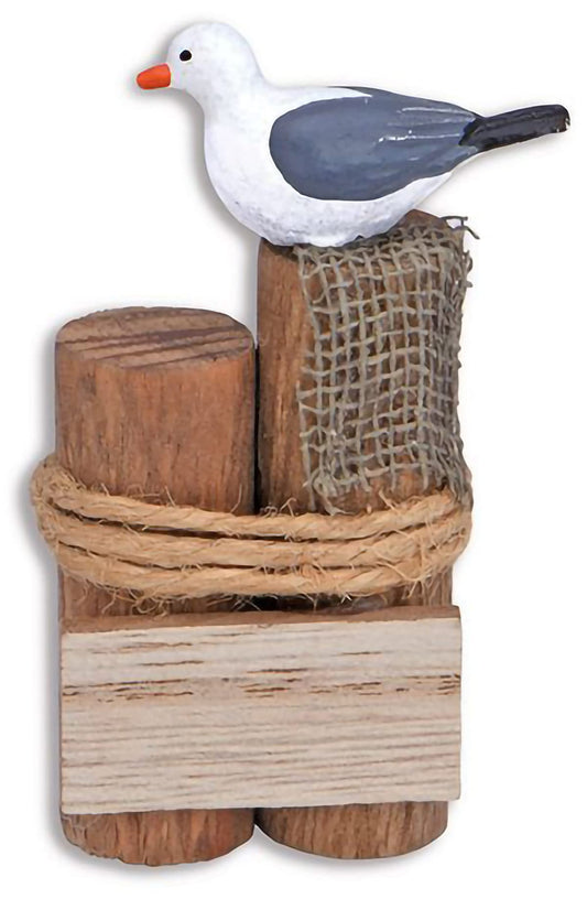 Cape Shore Handcrafted Magnet Seagull On Pilings for Kitchen Office or Organizing Decorating Home Decorative Gift