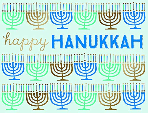 Hanukkah Menorah Cards With Gold Foil by Design Design - 12 Cards and Envelopes