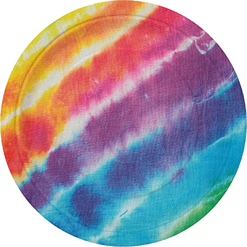 Unique Industries Unique party setting Tie Dye Dinner Plates, 8ct, 8.875", Multicolor