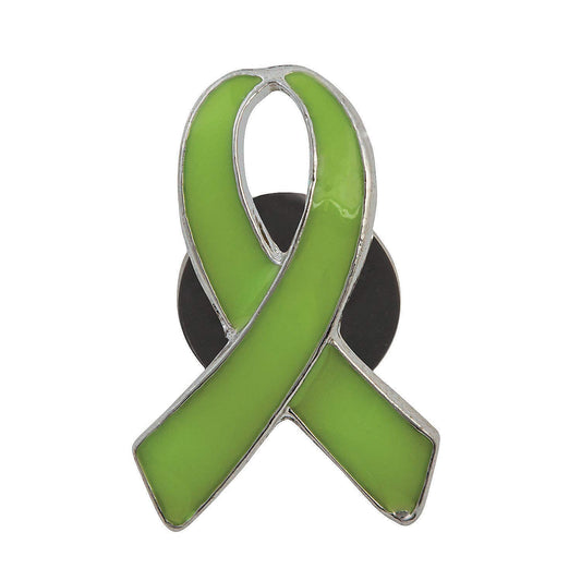 Fun Express - Lime Ribbon Pin - Jewelry - Pins - Novelty Pins - 12 Pieces