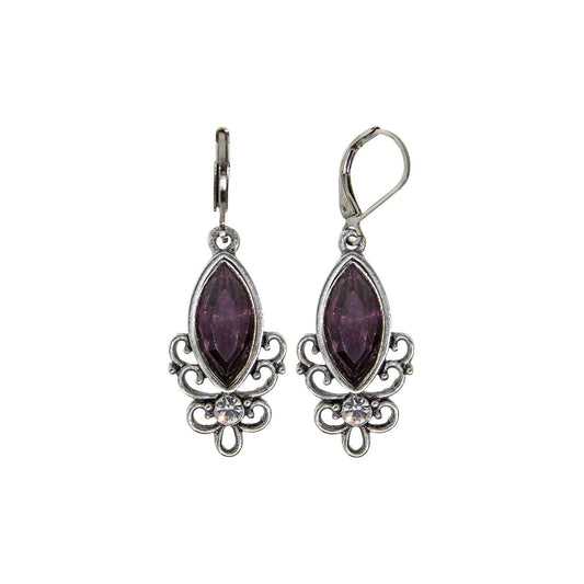 1928 Jewelry Renaissance Glam Light Rose Pink Crystal Filigree Drop Earrings