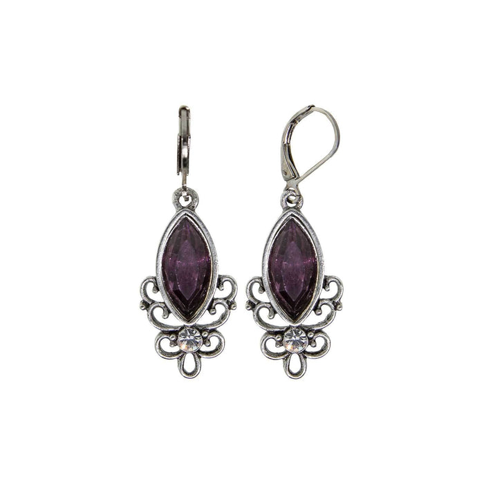 1928 Jewelry Renaissance Glam Light Rose Pink Crystal Filigree Drop Earrings
