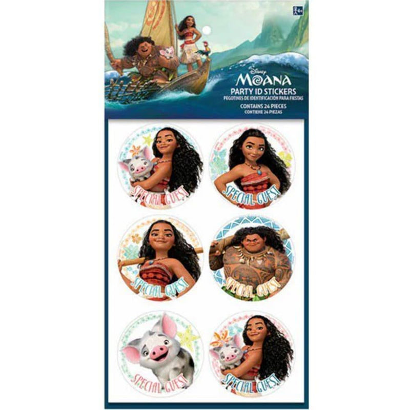 Party ID Stickers | Disney Moana Collection | Party Accessory