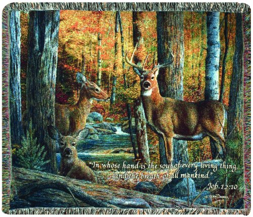 Manual Inspirational Collection Tapestry Throw with Verse, Broken Silence by Kevin Daniel, 60 X 50-Inch