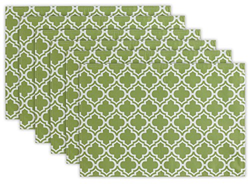 DII Design Green Lattice Outdoor Tabletop, Collection Stain Resistant & Waterproof, Placemat Set, Green