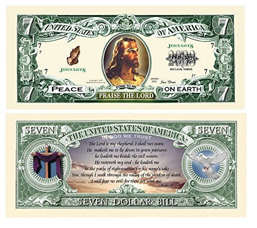 American Art Classics Jesus Christ Praise The Lord Christian Novelty Bill in Protective Holder