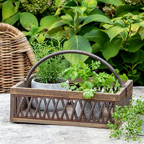 Park Hill Collection EAW20183 Iron Lattice Garden Trug, 15.75-inch Length