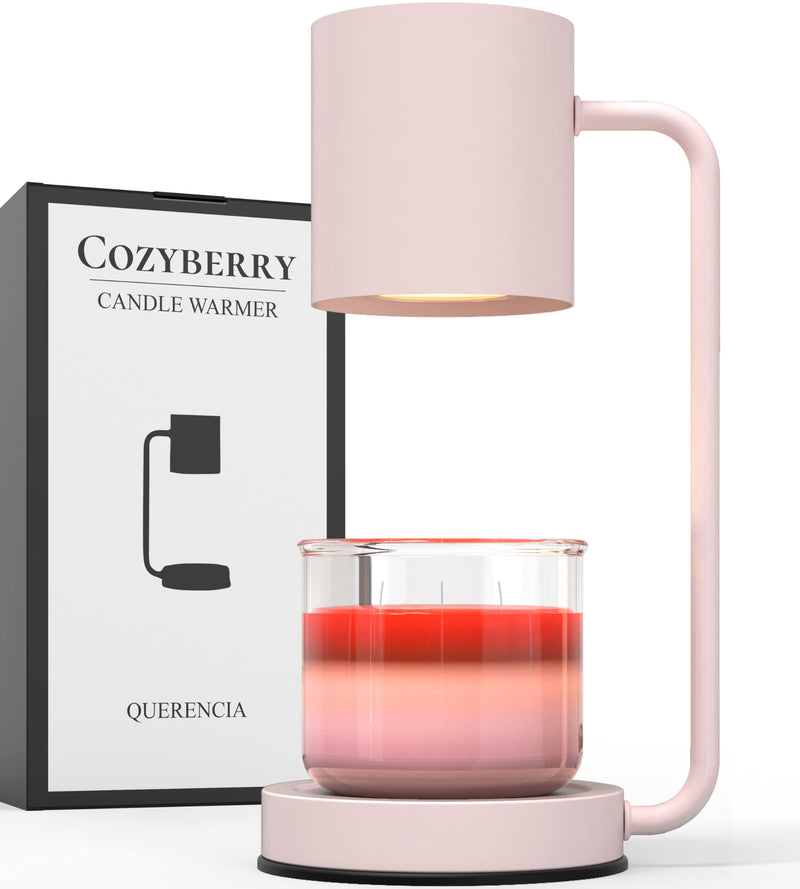 Cozyberry® Querencia Candle Warmer, Compatible with Yankee Candle Large Jar, Metal, Candle Lamp, 110-120V, Dimmable Candle Melter, Candle Warmer Lamp, Small & Large Size Jar Candles (Pink)