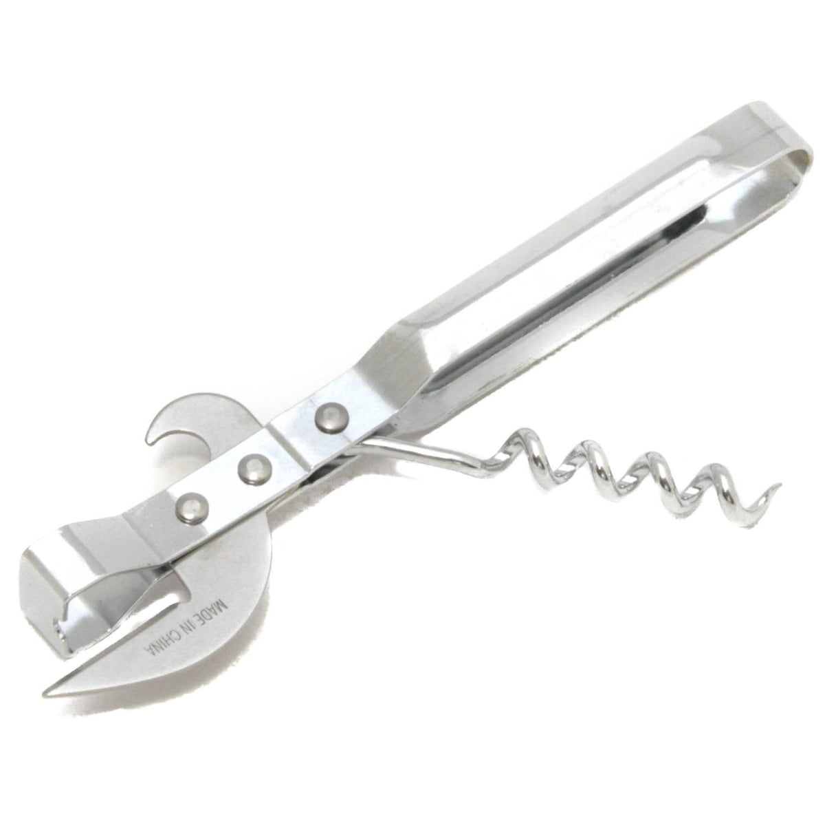 Chef Craft, Cork Screw, and Bottle 3-in-1 Can Opener, 5 3/4", Silver