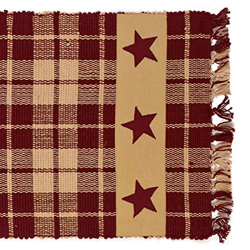 The Country House Collection Burgundy Farmhouse Star 36" Table Runner (1)