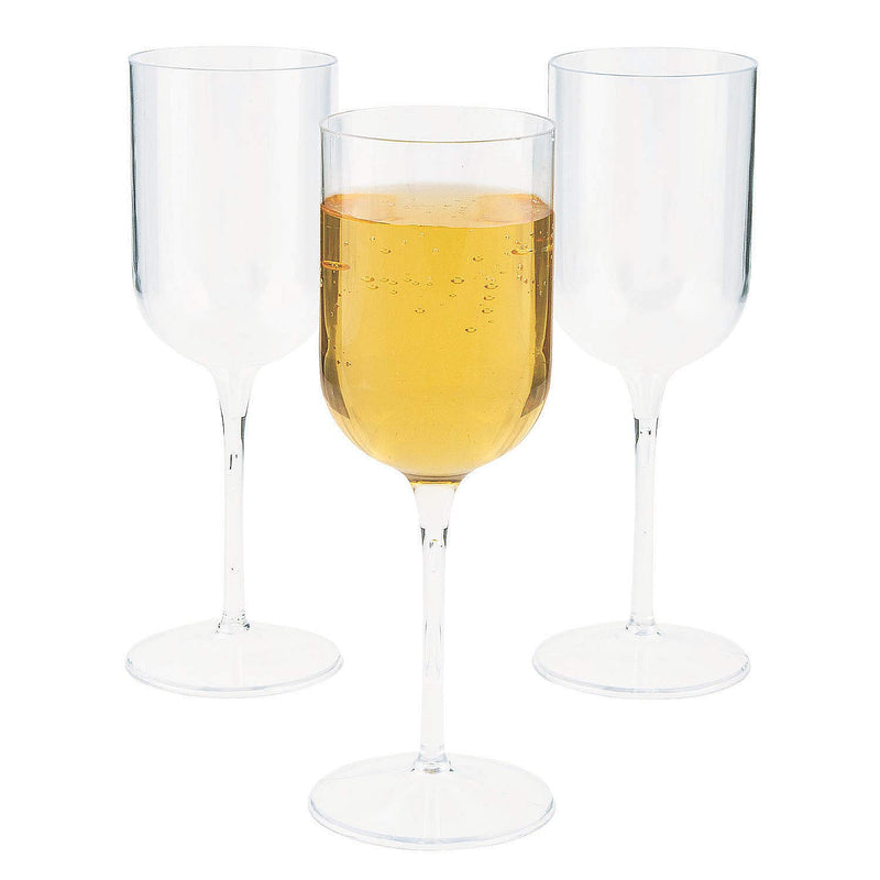 CLEAR PREM PLASTIC WINE GLASSES (25 PC) - Party Supplies - 25 Pieces
