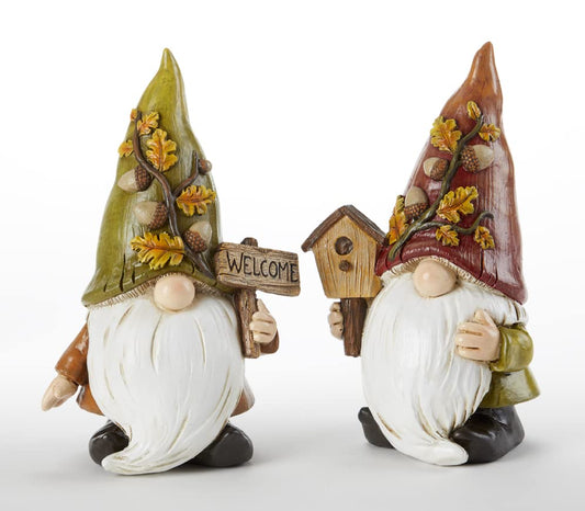 Delton Resin Standing Harvest Gnome, 2 Assortment