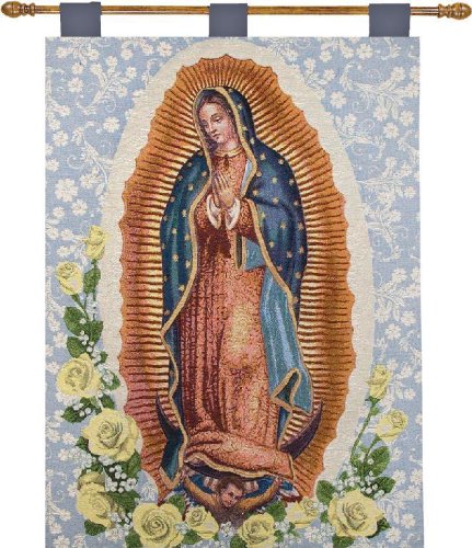 Manual Inspirational Collection 26 X 36-Inch Wall Hanging and Finial Rod, Our Lady of Guadalupe