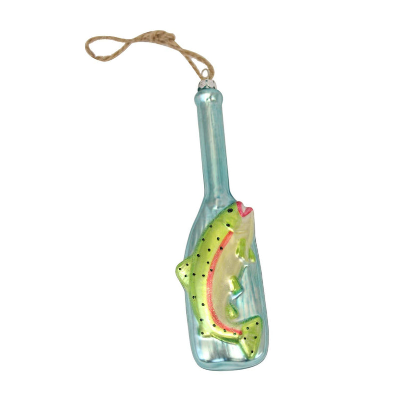 Beachcombers Mercury Glass Bottle with Fish Ornament