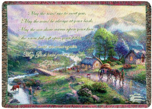 Manual Thomas Kinkade 50 x 60-Inch Tapestry Throw with Verse, Emerald Valley